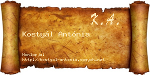 Kostyál Antónia névjegykártya